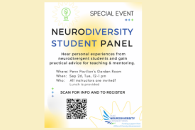 This event is part of a larger project, funded by a Faculty Advancement Seed Grant, to provide teaching faculty resources for creating a neurodiverse-friendly class.